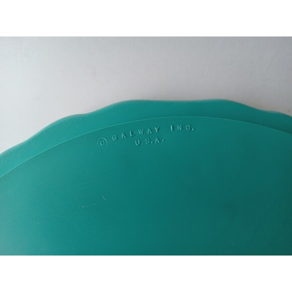 VTG Galway Inc. Etched Wood 13.5" Turquiose & Gold Decorative Plate Tray - Picture 16 of 16